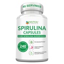 Spirulina Capsules 3000mg - 40 Servirea capsulelor de Spirulina organica - bogata in proteine, antioxidanti si vitamine - 240 Espiralina organica - Sustine sanatatea imuna si cardiovasculara