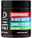 Capsulele de lemn de vierme - extrase din nucă neagră, cuișoare, turmeric, măr, HCl Berberine & More - 11 Ingrediente combinate pentru sistemul imunitar, managementul corpului - 60 capsule