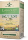 Solgar Earth Source Food Fermented Koji Iron 27mg, 30 Capsule vegetale - Absorbție mai mare, Slow-Release Fier - Blând pe stomac - non-GMO, Vegan, Gluten Free, Dairy Free, Kosher - 30 Servings