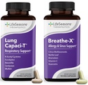LifeSeasons Breathe-X cu Lung Capaci-T - Alergie și suport respirator - Relief sinus rapid acting - Crește capacitatea de oxigen și reduce Mucus - 180 capsule
