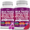 NOU AGE Milk Thistle NAC Chanca Piedra Beet Root Anghinare Root Astragalus - Plus TUDCA & Ginger - 120 Conte