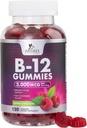 B12 Vitamine Energizant Gummie 3000 mcg - extra Putere B 12 Gummy pentru suport de sistem metabolic și imunitar - Chemable Dietary B12 Suplimente pentru adulți și copii Cafeina Gratuita Vitamina Gummy - 120 Gummie