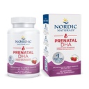 Naturale nordice DHA prenatal, căpșuni - 90 Geluri moi - 830 mg Omega-3 + 400 UI vitamina D3 - non-GMO - 45 Servings