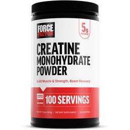 Force Factor Creatin pulbere monohidrat Micronizat 500G, 5g Doza pentru a sprijini cresterea musculara, Putere, Recuperare, Cognitive Health & Memorie, Neflavorizate, 100 Serviri, 17,6 Oz