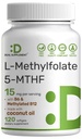 L-metilfolat 15 mg per servire, 120 Softgels ulei de nucă de cocos 3 in-1 cu vitamina activ 5-MTHF metilat B9, B6 și metilat B12 