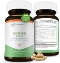 Binder Blend - Toxin Binder Supliment, Detoxifiere Capsule pentru un Gut Sanatos - 180 Capsule - 90 Serviri - 960 mg Charcoal activat & 480 mg Organic Chlorella - Bloating Relief - Bentonita Clay