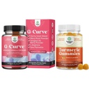 Bundle de G-Curve Fund și pastile de mărire a sânilor - Herbal Enhancer poate sprijini corpul sculptarea curbe și gume Turmeric pentru adulți Aroma piersicii - Extra Putere Joint Support Gummies