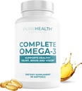 PUREHEALTH Research Complete Omega 3 Softgels ulei de pește - Omega-3 Suplimente acid gras - EPA DHA Supliment - non-GMO- 90 Geluri moi
