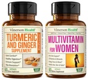 Suplimentul turmeric şi suportul comun de ghimbir şi multivitamine complete pentru femei