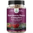 Capsule de mare rezistență Hawthorn Berry - Pure antioxidant Hawthorn Berry Supliment cu frunze și flori extract 4:1 pentru inima sanatoasa & Digestie - Suport energetic pentru bărbați și femei - 240 Conte Pack