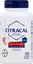 Citracal Max Dimensiune 120ct Citrat de calciu cu vitamina D Caplete acoperite maxim 120 Număr