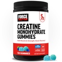 Force Factor Creatin Monohidrat Gummies, NSF Certified, 5g Doza pentru bărbaţi şi femei pentru a sprijini musculare, Putere, Recuperare, Cognitive Health & Memory, Package May Vary, Blue Raspberry, 150 Gummies