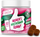 FlavCity Femei Multivitamine Gummy - Zilnic Gummy Multivitamine pentru femei - Vitamine Premium, Minerale si Fibră Prebiotică - Fără zahăr din trestie sau ulei de semințe - Gras organic de grâu, Moringa & Mormies (90 gume)