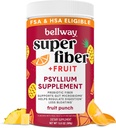 Bellway Super Fiber Powder + Fruit, Sugar Free Organic Psyllium Husk Powder Fiber Supplement for Regularity, Blaating Relief & Digestive Health, Plant-Based, Fruit Punch (50 Servings)