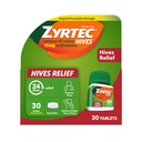 Zyrtec 24 ore Hives Relief Tablets, 10 mg Cetirizin HCl comprimate pentru a ajuta la reducerea stupurilor şi reducerea mâncărimii din cauza stupurilor, antihistaminice comprimate pentru ameliorarea mâncărimii & Tratamentul urticariei, 30 ct