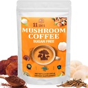 Cafea ciuperci - cafea ciuperci organice cu 11 ciuperci super-alimentare, include Lion's Mane, Reishi, Chaga, Cordyceps și Adaptogens, supliment ciuperci pentru energie, focus, memorie și imunitate - 5.3oz