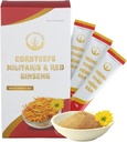 Dong Thao NAM - Ecologic Red Ginseng și Cordyceps pulbere, 6 în 1 Extract de plante, crește gradul de alertă, crește energia și reduce oboseala, Cafeina gratuit, pachet de 10