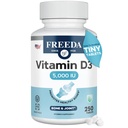 FREEDA Vitamina D3-5000 UI - comprimate de suplimente pure de potenţă Kosher - Sănătate osoasă şi musculară, Absorbţie de calciu, Suport imun pentru bărbaţi şi femei * - 250 Conte