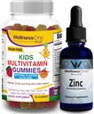 WellnessOne Liquid Zinc & Kids Multivitamine Gummies - Mare Duo pentru a stimula energia, Imunitate & Copiii tăi