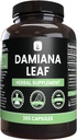 INGREDIENTE ORIGINALE Pure Damiana Leaf (365 capsule) Fără magneziu sau umplutură de orez, întotdeauna pură