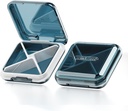 DUBSTAR Daily Pill Organizator,4 Compartimente Portable Travel Case cu pastile mici, Cutie cu pastile pentru buzunar Purse pentru a deține vitamine, ulei de ficat Cod, suplimente și medicamente (albastru)