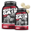 Bully Max 2-in-1 Muscle Builder Tablete masticabile pentru căței și câini adulți - Vitamine de câine și suplimente pentru creșterea și creșterea mușchilor - canin catelus multivitamine pentru toate rasele și vârstele - 60 Tabs (2 sticle)