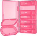 Organizator de pastile săptămânale extins, 7 zile cutii de pastile ușor de deschis, BPA-medicament gratuit Organizator cu 7 interior separat comprimat container pentru vitamine, uleiuri de pește, suplimente