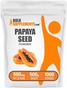 BulkSupplements.com Papaya Seed Powder - Carica Papaya Seed, Supliment nutritional, for Digestive & Gut Support - Gluten Free, 500mg per Serving, 500g (1.1 lbs) (Pachet de 1)