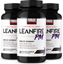 Force Factor LeanFire PM, Pastile de pierdere in greutate pentru femei și bărbați, Fat Burner și Peste noapte pierdere in greutate pastile pentru a arde grăsime, Boost Metabolism, și îmbunătățirea somnului pentru rezultate incredibile, 60 Conte (Pachet de 3)
