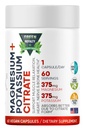 Citrat de magneziu + Potasiu 60 Premium Vegan Capsule (Citrat 375 mg) + (375 mg Potasiu) Non OMG, Gluten gratuit - supliment de absorbţie mare Made in USA