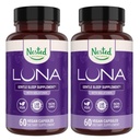 Naturals Nested Luna Sleep Aid - non-Habit Formarea pastilelor naturale de dormit pentru adulții cu ingrediente naturale - Root Valerian, Melatonina, Mușețel, Lemon Balm și mai mult - 120 capsule Vegan
