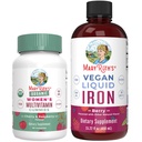 MaryRuth's Multivitamine Gummies for Women (Cherry & Raspberry) & Iron Liquid Supplement (Berry) 