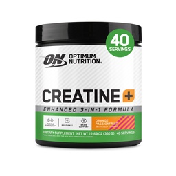 Optimum Nutriție Creatină Monohidrat Plus Pulbere, Orange Passionfructe Aroma de performanță Creatină Amestec cu Electroliți pentru hidratare, Vitamine adăugate, 40 Serviri, 360 Grams (Packing May Vary)