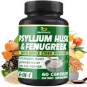 BMVINVOL Psyllium Husk Fiber Suplimentul t cu Schinduf, Oţet de cidru de mere, Turmeric, Ghimbir, Pepper negru- Digestion Health Support - 60 capsule