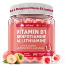 Vitamina B1 și vitaminele metilate B - toate vitaminele B, benfotiamină, tiamină și inositol, multivitaminele metilate B1 B2 B6, L-metilfolat, metil B12 pentru energia cognitivă nervoasă, 60 Cts