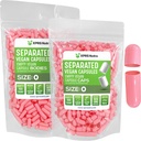 XPRS Nutra Vegan Dimensiune 0 Capsule separate - 100 capsule Premium goale separate în pungi - pastile 0 gol pentru umplere suplimentară DIY (Pink)
