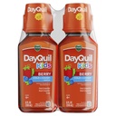 Vicks Kids DayQuil Berry Cold & Cough Medicine Co-Pack, Relief de zi cu zi de mai multe simptome, Aroma de mare gust Berry, gratuit de alcool & Acetaminofen, pentru vârstele 6+, 2x8oz