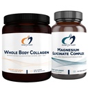 Design-uri pentru sănătate Magneziu Glicinat Complex (60 capsule) & tot corpul Colagen (30 serviri) Bundle - Absorbție mare Magneziu cu praf de colagen premium pentru a sprijini oase, piele și articulații