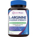 Rețete de medic L-Arginină 1000mg, doza maximă, producția de oxid de azot, fluxul sanguin și funcția vasculară, rezistenta și suport de antrenament pentru bărbați și femei, 120 comprimate filmate