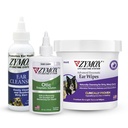 PET KING BRANDS ZYMOX Şerveţele de ureche şi soluţie Otic ureche pentru câini şi pisici - Bundle produs - pentru murdare, Waxy, urechi mirositoare şi la Soothe Infecţii ale urechii, 100 ct, 4 oz şi 4 oz