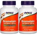 Acum alimente Bromelain 2400Gdu/500mg, 120 Veg Capsule (Pachet de 2)