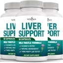 Ficat Curățare Detoxifiere & Reparație - Milk Thistle Supplement - Suport hepatic cu colină, Extract de anghinare, Cicoare & Dandelion Root Supplement - Milk Thistle Ficat Detoxifiere & Ficat Curățenie - 180 Conte