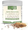 Lignans pentru viață - Natural Bulk sol Flaxseed pulbere - Omega 3 & 6 Acidi grasi umplut antioxidanti de mare fibre - Sprijin inima sanatoasa si parul, Sistem imunitar sanatos - 60 Serviri 80 mg pe fila, 1 ambalaj