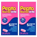 Pepto Bismol ULTRA Caplete, disfuncţie gastrică, greaţă Relief, arsuri la stomac, Indigestie Relief, Anti Diaree Medicamente pentru adulţi - 5 Simptom Relief, 48 ct (2x24 ct)