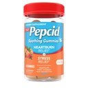 Pepcid Soothing Antiacid Gumies, Arsuri la stomac + Relief de stres pentru arsuri la stomac ocazionale, indigestie cu acid, cu extract de balsam de lamaie, fosfat tricalcic, Peach-Raspberry, 32 ct