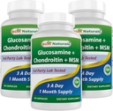 Cele mai bune naturale, Glucosamine Chondroitin MSM Suplimente, 2600 mg per Serving, 90 capsule (90 Count (Pachet de 3))