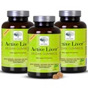 New Nordic Active Liver Gummies, Milk Thistle, Artichoke & Turmeric Supplement, Natural Peach & Mango Flavor, Sugar Free & Vegan, 60 Count (Pachet de 3)