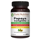 Pure Nutrition Papaya Complete - 60 Veg Capsule (Suports Trombocite Imunitate & Digestion) Fiecare capsulă conține 500mg Carica Papaya fructe și extract de frunze. Non-OMG 