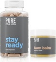 Pure pentru bărbați Stay Ready Fiber Supliment (120 Conte) + Bum Balm Loțiune brută pentru bărbați