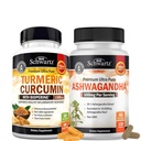 extra Putere capsule Ashwagandha (2 lună de aprovizionare) Plus Curcumina turmerica cu extract de piper negru 1500mg complex (dimensiune proces)
